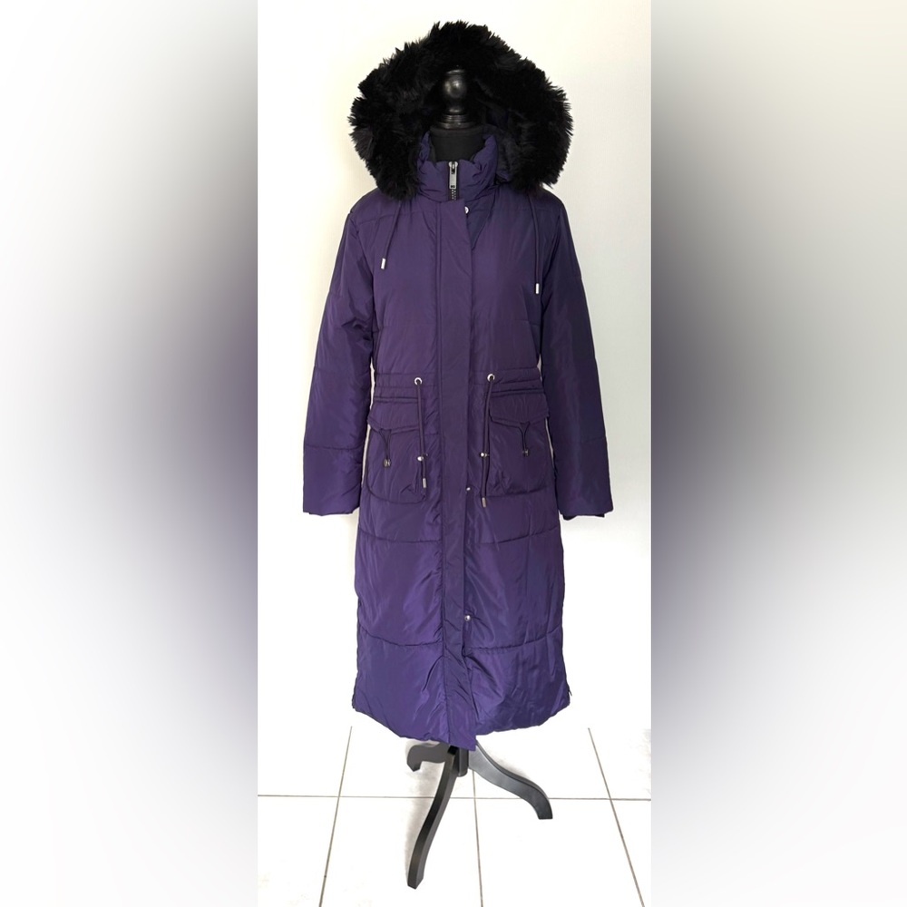 Moerdeng Women's Long Winter Maxi Puffer Coat Purple Size Small